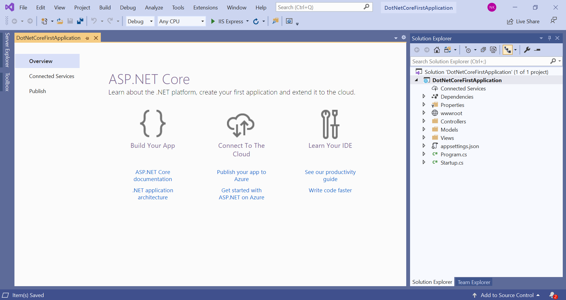 Create Asp.net Core MVC Application (using Visual Studio 2019 & CLI)